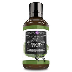 Amazing Aroma Cinnamon Leaf Essential Oil - 2 Oz. Bottle - Pure Therapeutic Grade Oil - Ideal for Aromatherapy Calming. 